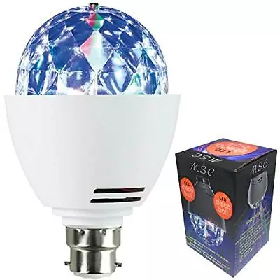 £10.32 • Buy MSC LED B22 Disco Ball Light Rotating Multi-Coloured Lights Bulb Bayonet Fitt...