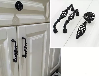 Provincial Kitchen Cabinet Handles Matt Black Cupboard Door Pull Drawer Bathroom • $2.89