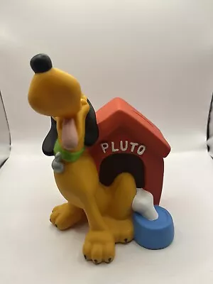 Vintage Disney Pluto PVC Coin Piggy Bank With Original Stopper Disney Store • $39.99