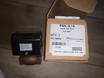 Mcdonnell Miller FS5-3/4 Flow Switch Snap-In Mount 3/4-Inch NPT 240 Volt 150 PSI • $225