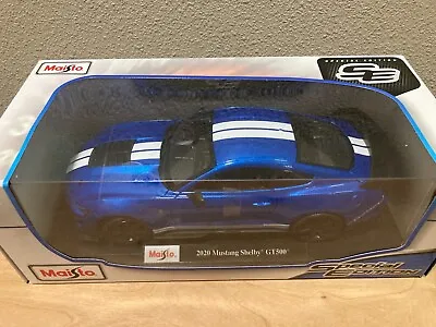 Maisto 2020 Ford Mustang Shelby Cobra GT 500 1:18 Scale Diecast Model Car Blue • $38.99