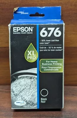 Genuine Epson 676 XL Pro Black Ink Cartridge T676XL120 Exp. 08/2017 • $14.99