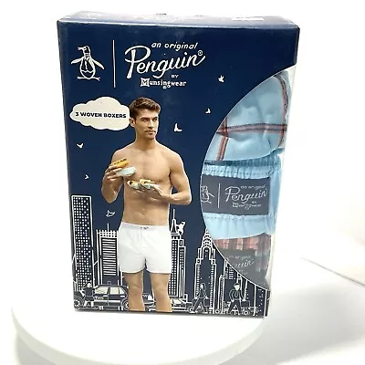 Penguin By Munsingwear Pack Of 3 Woven Boxers Men’s Large 36”-38” NEW Open Box • $22.99