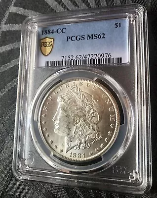 1884 CC MORGAN Silver Dollar PCGS Certified MS 62 Uncirculated !!! • $320