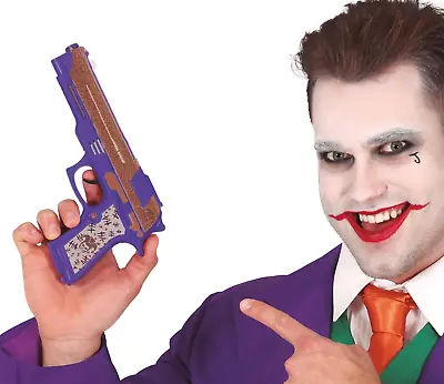 Plastic Handgun Toy Gun PURPLE JOKER Fancy Dress Colt Pistol Halloween 30cm • £8.99