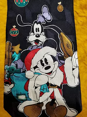Mickey Mouse & Goofy ~ Ornaments Bulbs ~ Mens Christmas Tie ~ 57  • $19.99
