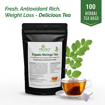 🔥Organic Moringa Tea 2 Pack Special 100 Tea Bags.Energy Booster & Weight Loss🔥 • $17.99