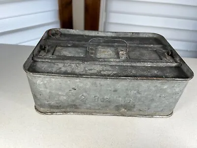 Vintage Antique Galvanized Metal 2 Dozen Egg Carrier Box • $34.99