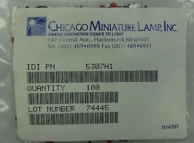 $99.99 • Buy Chicago Miniature Lamp CML  5307H1 5mm 650nm Right Angle RED Leds