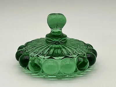 L.G. Wright Emerald Green Glass Eyewinker Eye Winker Pattern Candy Dish LID ONLY • $7.89