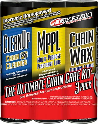 Maxima Racing Oil Motorcycle Chain Care Kit Bundle: Clean Up MPPL & Chain Wax • $39.82