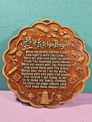 MY KITCHEN PRAYER - Farmhouse RETRO Vintage Wall Hanging Plaque Faux Wood 1950’s • $16.85