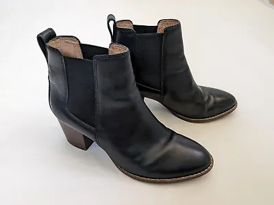 Madewell Regan Ankle Chelsea Boots Black Leather Women's Size 8.5 • $35