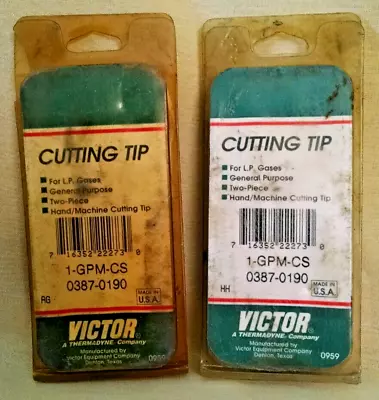 Cutting Tip 1-gpm-cs 0387-0190 Victor Lp Gases Set 2 Welding General Purpose. • $19.99