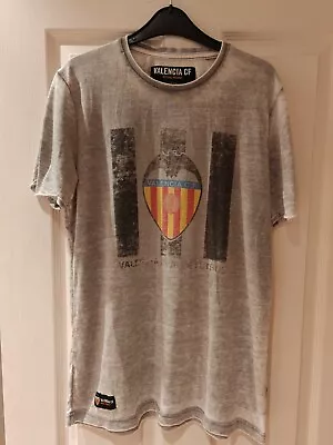 Mens Valencia T Shirt Football Size Medium Grey • £3.99