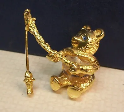 Swarovski Gold And Crystal Trimlite  Bear Fishing  52751 Rare • $105