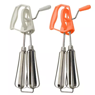 Manual Hand Mixer Stainless Steel Hand Crank Whip Whisk Kitchen Cooking Tools • $9.71