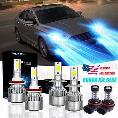 For Ford Fusion 2006-2016 6x 8000K LED Headlights Hi Lo Beam Fog Light Bulbs Kit • $32.99