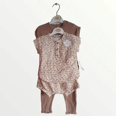 Baby Girls Outfit Animal Print 4 Piece Leggings T-shirts 3-6 Months George NEW • £6