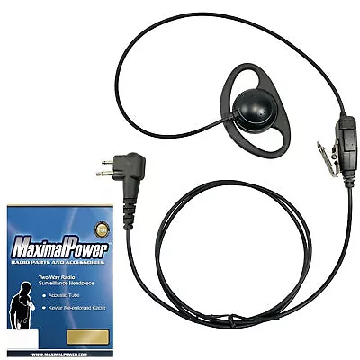 MaximalPower Headset D Shape Earhook PTT For MOTOROLA Two-Way Radios (2 PK/5 PK) • $24.29