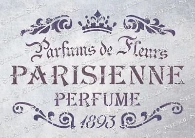 Paris Perfume 5 Size STENCIL PP Vintage French Chic Furniture SUPERIOR 250 MYLAR • £4.50