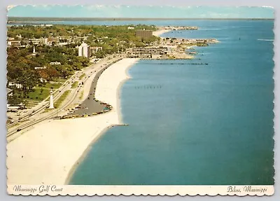 Postcard Mississippi Gulf Coast Ariel Beach View Biloxi Lighthouse  • $4.75