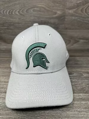 New Era 39Thirty Michigan State Hat Fitted Ball Cap MSU Spartans Gray Size M/L • $9.74