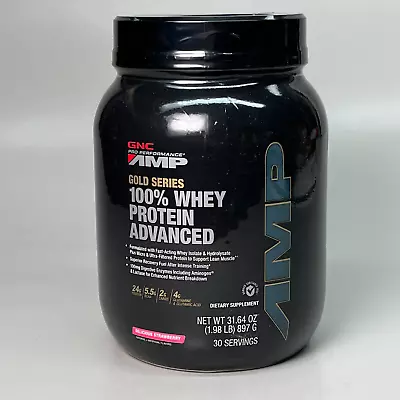 GNC Pro Performance Amp Gold Series 100% Whey Protein Strawberry 31.64 Oz. (New) • $53