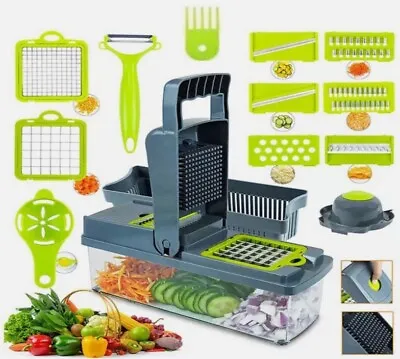 15-In-1 Vegetable Fruit Chopper Cutter Food Onion Veggie Dicer Slicer Kitchen US • $14.95