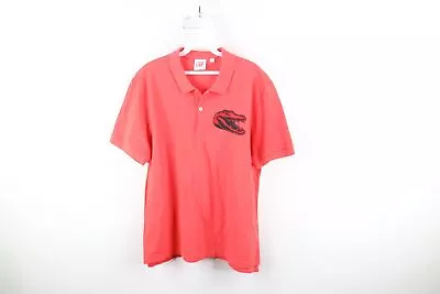 Lacoste Live Mens FR 7 US XL Big Croc Logo Collared Golf Polo Shirt Salmon Pink • $53.95