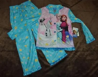 Disney Frozen Elsa  Anna Olaf Girls Pajamas Long Sleeve Shirt & Pant Set NWT • $19.99