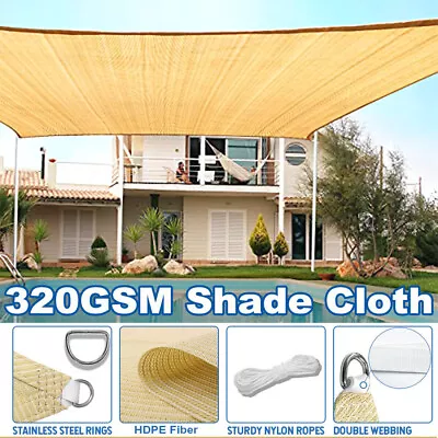 Rectangle Triangle Sun Shade Sail Shade Cloth 320GSM 98% UV Block Square AU New • $23.99