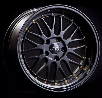 JNC Wheels Rim JNC005 Black Gold Rivets 18x8 4x100/4x114.3 ET34 • $245.27