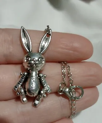 £5.99 • Buy Silver Coloured Rabbit Necklace With Moveable Arms And Legs