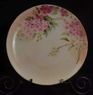 Austria MZ Moritz Zdekauer 1884-1909 Hand Painted Pink Flowers Cabinet Plate HTF • $43.98