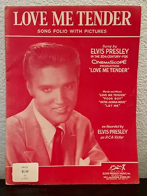 1956 ELVIS PRESLEY LOVE ME TENDER SONG FOLIO - Songbook Sheet Music W/Pics - EX • $13.90