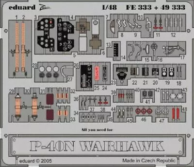 Eduard FE333 1/48 P-40N Warhawk For Hasegawa • $11.49