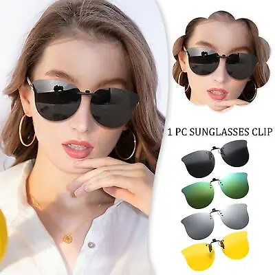 Polarised Clip On Flip Style Sunglasses Cat Eye UV400 Polarized Hot P8 • $14.27