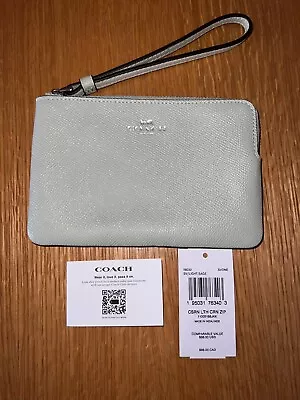 Coach Wristlet Purse Bag Green Leather Logo RRP £95 New Genuine Freepost Bag • £44.99