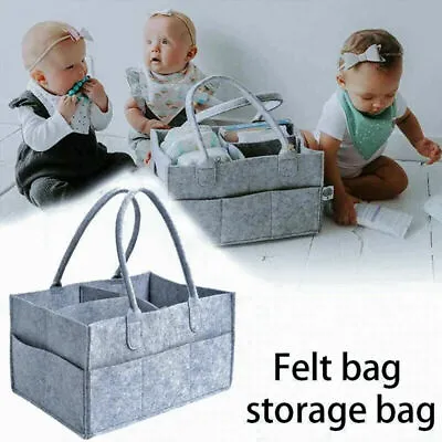 £6.49 • Buy Baby Diaper Organiser Caddy Felt Changing Nappy Kids Storage Carrier Bag Grey UK