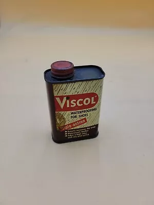 Vintage Viscol Can Waterproofing For Shoes & Boots Tin Viscol Co Dallas Texas • $8