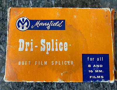 Vintage Mansfield Dri-Splice Butt Film Splicer 8mm/16mm Films W/ Box & Manual • $4