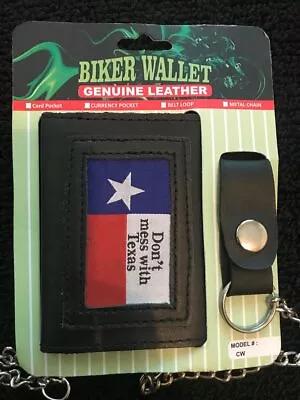 Cow Leather DONT MESS WITH TEXAS Motorcycle Biker Chain Wallet Inside Zipper • $12.99