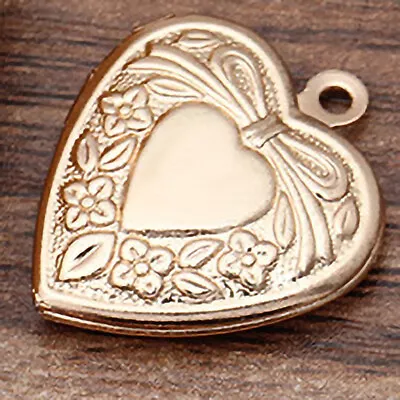 Metal Brass Heart Shaped Photo Locket Charms Pendant  DIY Necklace Makiky • £2.24