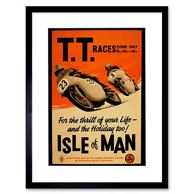 Vintage Ad Motorbike Bikes Isle Man Tt Races 1967 Framed Art Print 12x16 Inch • £26.99