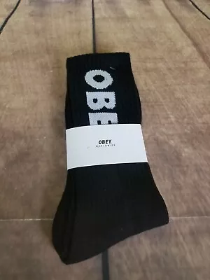 Obey Mens Black/White Logo Print Flash Socks One Size New • $35