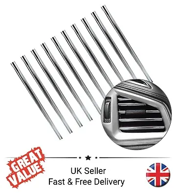 £3.29 • Buy 10Pcs Auto Car Accessories Air Conditioner Vent Outlet Decoration Strip Silver 