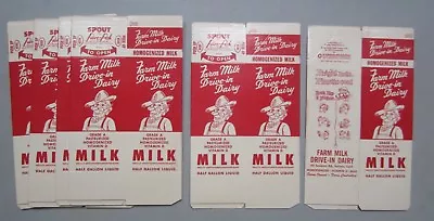 Lot Of 5 Old Vintage - FARM MILK Drive-In DAIRY MILK CARTONS - SALINAS CA.  • $9.99