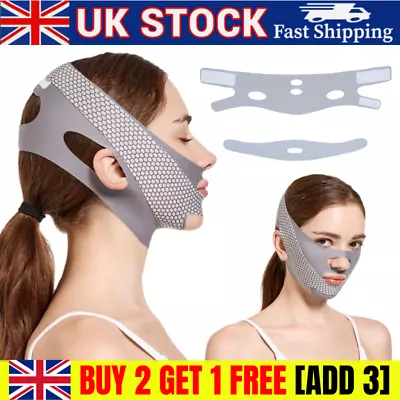 V-line Face Chin Cheek Lift Up Slimming Mask Anti Wrinkle Strap Band Reusable UK • £7.99