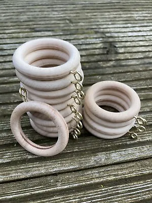 Wooden Curtain Rings - Pack Of 18 - Sizes Available To Fit 28mm Or 35mm Poles • £6